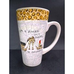 Tara Reed Designs Blue Harbor Latte Mug It’s A Jungle Out There Leopard Heels 6”